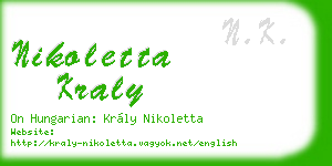 nikoletta kraly business card